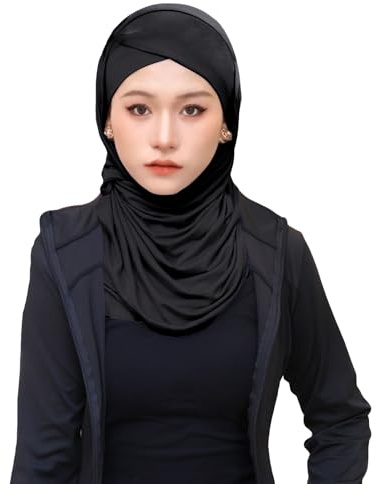 OhMill Hijab Femme Musulmane Tissu Modal Élastique Respirant Écharpe Islamique Couleur Unie 160CM