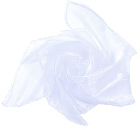 YKAFADE 20 Stück 45 x 45cm Square Jongliertücher -Seidentücher Gymnastiktücher Jonglier Tücher Schals Tanztücher Performance Schals für Sensorisches Werkzeug Kindergarten Kindershow -Weiß