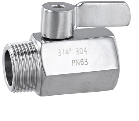 Fauhapyway Conector de válvula de bola de rosca de acero inoxidable 304 para manguera de jardín con interruptor de encendido/apagado fácil