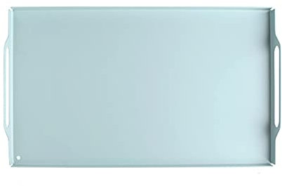 MPOPO Bandeja de comedor Bandeja de servicio y bandeja, Hierro forjado rectangular con asa Bandeja de aperitivos, Bandeja de desayuno, elegante decoración de la granja Servir bandejas Bandeja TV(C,S)