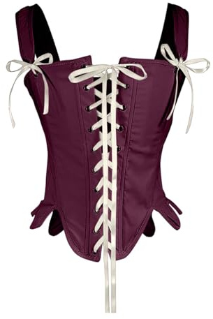 2025 Corset Mujer,Corsé Vintage para Mujer con Cordones Bustier Moldeador de Cintura Moda Medieval Retro Disfraz Renacentista Corset Reductor Cinturón Abdomen Faja para Fiestas Carnaval Halloween