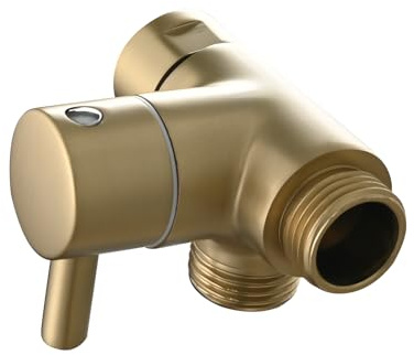 Tecmolog 3-Wege-Dusche Umschaltventil Messing G1/2 T-Adapter Ventil für Dusche, Gebürstetes Gold, DSF007EJ2