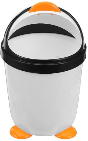 DEARMAMY Papelera de Plástico con Tapa Abatible para Coche y Escritorio Diseño para Dormitorio Oficina y Cocina Base Estable Anticaídas