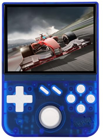 Naroote Retro Handheld Gaming Console, Professional Gaming Chip Supports Multiple Emulators Portable Handheld Game Console for Present (Blue Transparent)