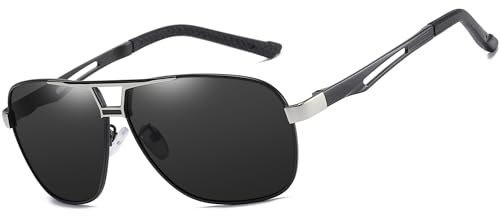 Aoron Lunettes de soleil polarisées pour homme - Lunettes de sport pour l'extérieur - Protection UV400 à 100 %, Noir ,
