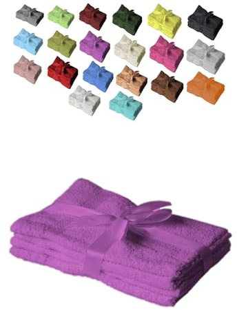 EXKLUSIV HEIMTEXTIL Gästehandtuch 4er Set 30 x 50 cm Lila