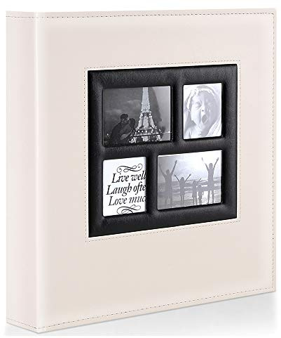 Benjia Photo Album 1000 Pockets 6x4 Photos, Extra Large Size Leather Cover Slip in Wedding Family Photo Albums that Holds 1000 6x4 / 10x15cm Photos Beige …