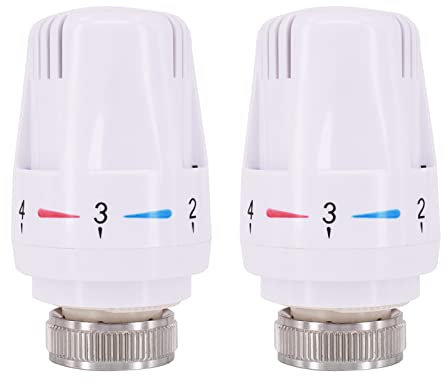 2PCS Thermostatic Radiator Valve Replacement TRV M30 X 1.5 Radiator Thermostatic Head Radiator Valve Head Heating System Temperature Control Valve Standard Radiator Thermostat Head for Home Office