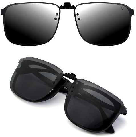 CREYESTAL Polarisiert Sonnenbrillen Aufsatz Brille, Sonnenbrille Clip, Anhebbar und Ultraleicht, Herren, Damen 100% UV400