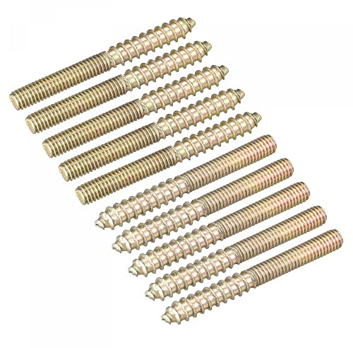 uxcell M4x40mm Hanger Bolts, 20pcs Double Ended Thread Dowel Screws for Wood Furniture
