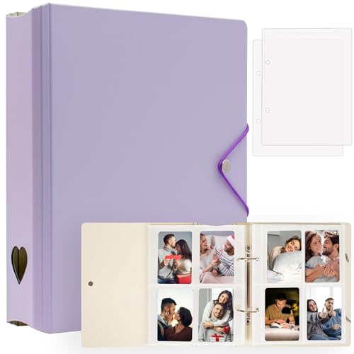 Album fotografico 200 tasche per Fujifilm Instax Mini 11 12 9 8+ 8 7+ pellicola LiPlay, rilegatura per schede fotografiche SnapTouch PIC-300 Z2300, 2 x 3 libro fotografico per Kpop Card (Viola)