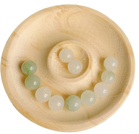 URTERYSER Vassoio in legno naturale per perline, strumenti di misurazione per gioielli, regalo artigianale, supporto per bracciali, espositore per tavolo, vassoio per perline, Legno, come descritto