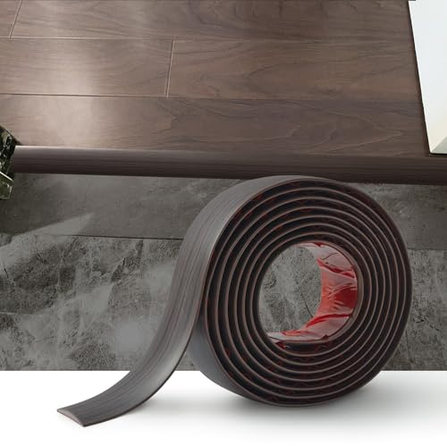 Zayejod 2M PVC Floor Transition Strip Self Adhesive,Black Walnut Grain 5CM | Vinyl Flat Floor Divider Strip Carpet Cover Strips Laminate Threshold Flooring Edge Trim for Joining Floor Tiles Gap Door Bar