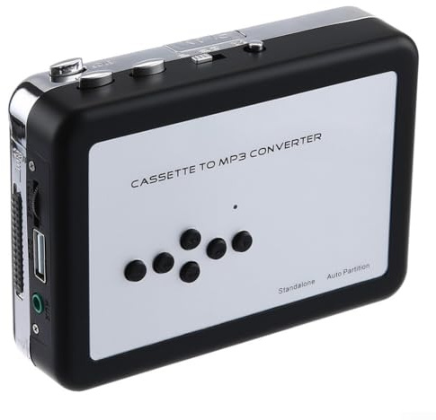 Feegow Lettore di cassette – Lettore di nastro portatile audiocassette al convertitore digitale – converte registratore a cassetta in formato MP3