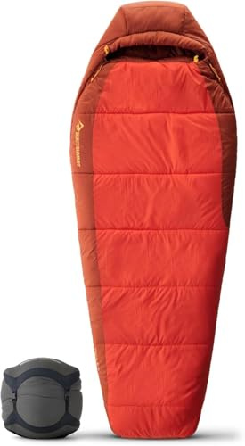 SEA TO SUMMIT - Hamelin Damenschlafsack Kunstfaser Regular (–9°C) - Konturiert - Free-Flow-Reißverschluss - Revive Loft-Isolierung - RCS-Recyclingmaterialien - Camping & Wanderungen - Orange - 2.815 g