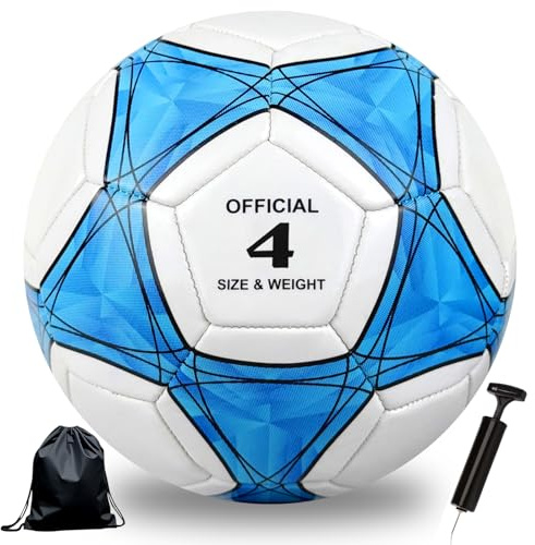 Astis Ballon de Football Soccer Ballon d'entraînement,Collection Officielle Taille 5,Ballon De Foot pour Enfants et Jeunes et Adulte,Conçu pour Les Fans de Football (Bleu Blanc, N° 4)