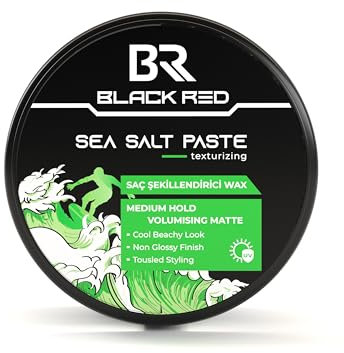 Black Red Sea Salt Paste | Medium Hold with Beachy Texture, Matte Finish, and Natural Volume (120ml)