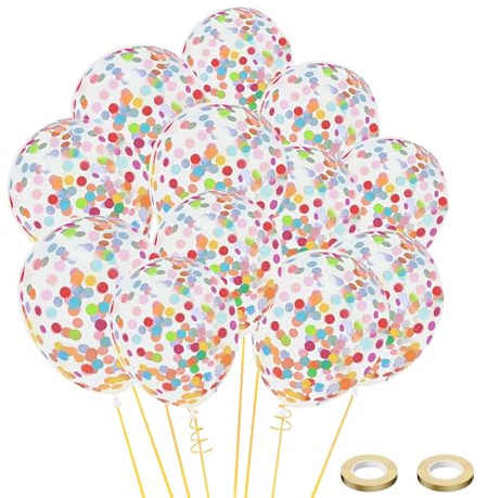 Konfettiballonger färgglada SKYIOL 30 stycken 30 cm (12 tum) ballonger med konfetti, flerfärgade papper, konfettiballonger, konfettifyllda ballonger för vuxna, födelsedag, bröllop, nyårsafton, examen
