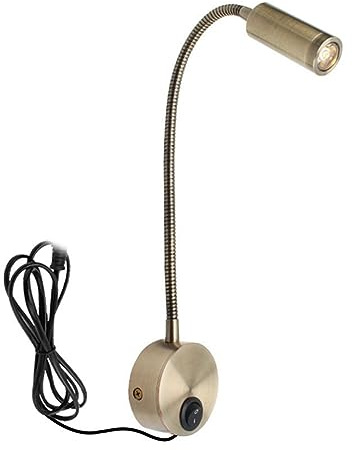 Steowsey Lampe de Lecture Murale Commande de Commutateur de Lampe Murale (Prise Dorée EU)