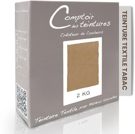COMPTOIR DES TEINTURES – Teinture Textile – Mélange Tabac (pour 2kg linge) – Teintures Durables pour Draps, Serviettes et Nappes – Facile à Utiliser en Machine à Laver ou à la Main