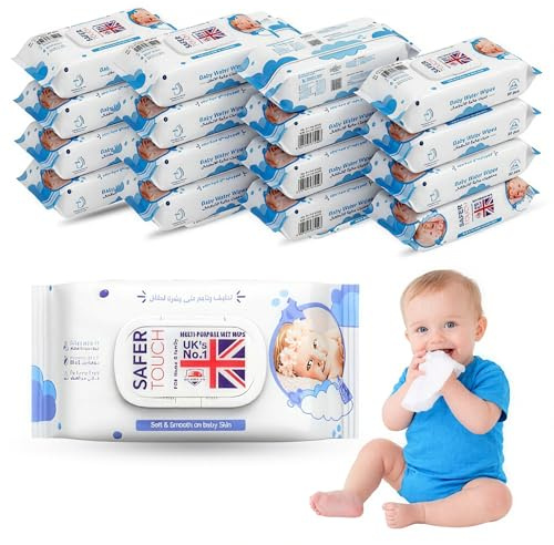 Pure Baby Water Wipes 1920 Sheets 99% Water, Fragrance Free & Alcohol Free, Sensitive Skin, Soft Thick Baby Wipes for Newborns & Toddlers