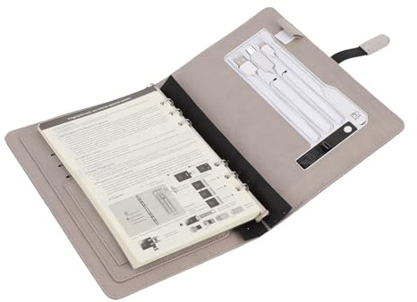 YUEHISY Carnet de Chargement sans Fil avec Batterie Externe 8 000 MAh et Chargeur 15 W, Journal de Voyage personnalisé avec Lumière, Carnet Professionnel Rechargeable