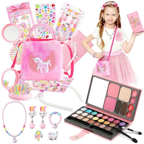 Kids Makeup Sets for Girls,Unicorn Make Up set 9 to 12,Toddlers Toys for 3 4 5 6 7 8 9 10 11 12 Year Old Girls,Childrens Birthday Presents