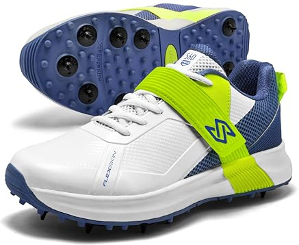 SOLM8 S60Pro Cricket Spike Shoes - Metal Replaceable Spikes, Secure Strap & Easy-Clean FlexSkin for Professional Players