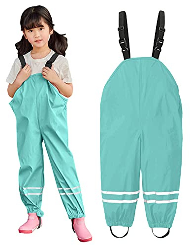Generisch Pantalon de boue pour enfant - Pantalon de pluie pour fille - Respirant - Pour l'extérieur - Rembourré - Léger - 002 - Bleu - 92