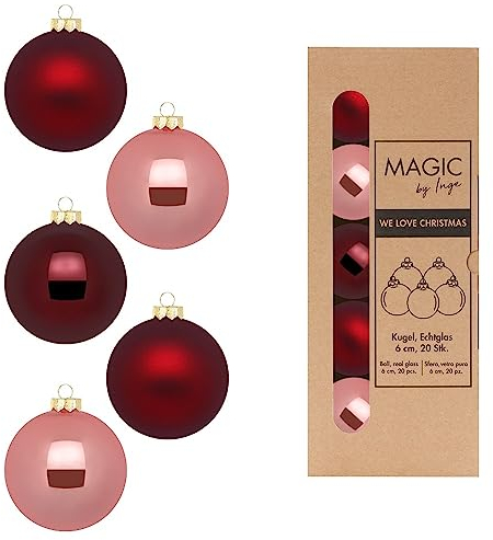 Weihnachtsbaumkugeln-Inge Glas-Vintage Rose-6cm-20 Stück