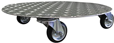 Pflanzenroller AluRiffelblech Rund -280 bis280kg Blumenroller Untersetzer Indoor Outdoor (Riffel2,5/4-280-Ø400)