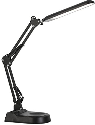 BEL AIR HOME - Lampada da Scrivania LED 10W Articolabile Serie Bridge | 3 Temperature Luce 3000-6500K | Design Moderno per Ufficio, Studio | Metallo (NERO)