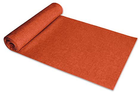 Tischläufer 40 x 140 cm Terracotta rechteckig Leinenoptik Tischdecke Lotuseffekt Tischwäsche Wasserabweisend Tischtuch Fleckenabweisend Bügelfrei Abwischbar Knitterfrei Innen und Außen