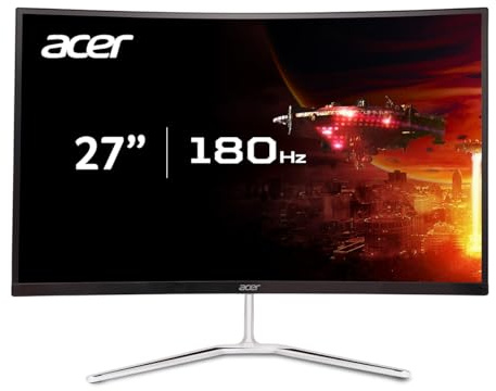 acer Nitro 27 WQHD 2560 x 1440 1500R Curved PC Gaming Monitor | AMD FreeSync Premium | 180Hz Refresh | 1ms VRB | VESA Mountable | HDR10 | 1 x Display Port 1.2 & 2 x HDMI 2.0 | EDA270U Pbmiipx