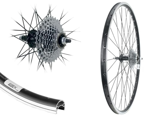 AGGRO-X 28 Zoll Alu Hinterrad 19-622 Laufrad Hohlkammer V-Profil Felgenbremse mit 9 Fach Zahnkranz 27 Gang