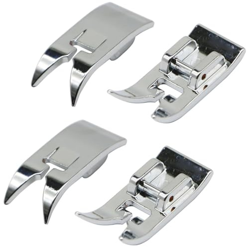 OUDQFCJ 4 Pièces Pied De Biche Universel pour Machine À Coudre Pied De Couture Droit Pied Zigzag Accessoires Multifonctions Convient À Toutes Les Machines À Coudre À Tige Basse Singer Brother Janome