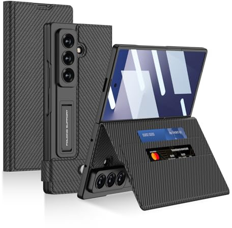 Konstreet for Samsung Galaxy Z Fold 7 Wallet Case, 2 Card Slots, Magnetic Closure Wallet, Kickstand Full Body Protective Case, Galaxy Fold 7 Stripe