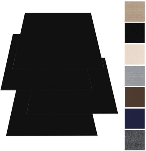 Teppichfliesen 30x30cm Teppichfliesen Selbstklebend - 10 Stück Set - 0.9m² - Teppichboden, Teppich Fliesen mit Rückendeckung, Strapazierfähiger Teppich Bodenbelag für Wohnung, Büro, Gewerbe, Schwarz