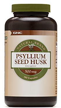 GNC Natural Brand Psyllium Seed Husk 500mg, Supports Digestive Health, 180 Capsules