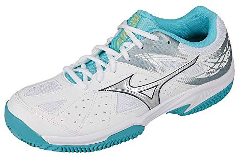 Mizuno Herr Break Shot 2 Cc tennisskor, Vit silver blå curacao, 42.5 EU