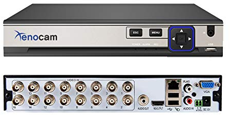 Xenocam 16CH 5M-N/1080N Híbrido de alta definición completa para AHD/TVI/CVI/analógico/IP DVR H.265 CCTV Grabador de video P2P Monitoreo remoto de teléfono para cámara de sistema de vigilancia de