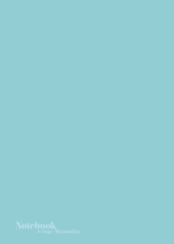 A6 Plus Notebook 4.33x6.03 inches, Unlined/Plain Paper, Pastel Teal Soft-touch cover: 104 Numbered pages, 52 Sheets - Notebooks by Crispy Minimalist