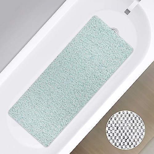 Tappetino antiscivolo per doccia, 40 x 100 cm, morbido, comfort e sicurezza, tappetino per vasca da bagno, tappetino da bagno antibatterico con fori di scarico, antiscivolo per doccia per vasca da