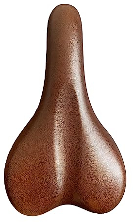 TentHome Fahrradsattel Vintage Rennrad Sattel Fahrradsitz Weich PU-Leder Ergonomischer Ledersattel Trekking Touren MTB Damen Herren, Braun