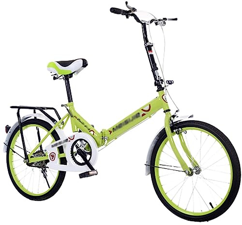 WOLWES Hopfällbar cykel i kolstål med ram för kvinnor och män, höjdjusterbar hopfällbar cykel för stadscamping