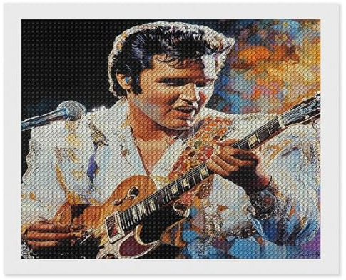 HKFLD Diamond Painting Art Kits，5D Diamond Painting Kits for Adults, Elvis Presley ，Painting Pictures Cross Stitch Arts Home Wall Decor30*40cm