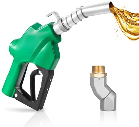 VEVOR 1 Inch NPT Automatic Fuel Nozzle with Swivel, Max Flow Rate 21.6 GPM, Auto Shut Off Diesel Gas Pump Nozzle with 3-Speed Trigger Lock & 1-3/16 in (OD=30.1 mm) Spout for Gasoline, Diesel, Kerosene