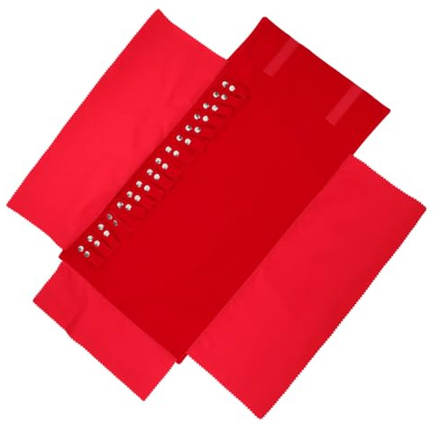 ORFOFE Bolsa Enrollable para Joyas Roja de Terciopelo Organizador Portátil para Collares y Pulseras Resistente Arañazos y Bolsa Plegable para Viaje y Diario