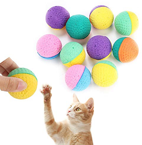 Acouto 10pcs / Set Coul de Compagnie pour Animaux de Compagnie Cat Jeu Jouet Jouet Latex Balles Hautes Tartex qualité Sûre Brmigh Chat Toyat Latex Balles Tocolorful Chat Play Toyat