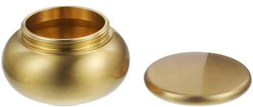 VICASKY Petite Urne Funéraire en Cuivre Or Étanchéité et Design Simple pour Cendres ou Poudre de Parfum, pour Cimetières et Maisons